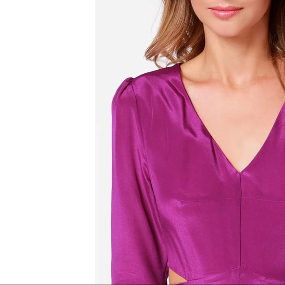 Net Line & Dot Norma Purple Silk Maxi Dress - Picture 6 of 12